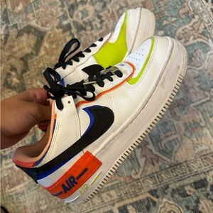 AIRFORCE 1’s - neon color burst AF1 women’s 8.5 worn handful of times